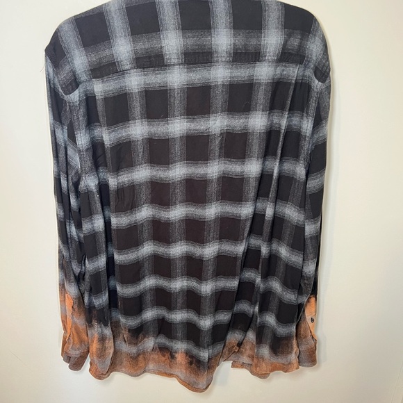 Acid Dye Plaid Button-Up Shirt - Picture 2 of 3